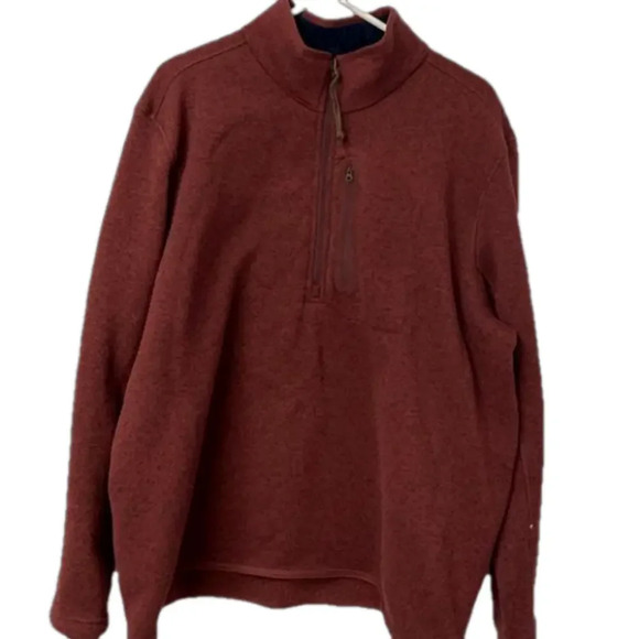 Lands End Sweater‎ Men's Red 1/4 Zip XL 46-48 - Picture 1 of 8